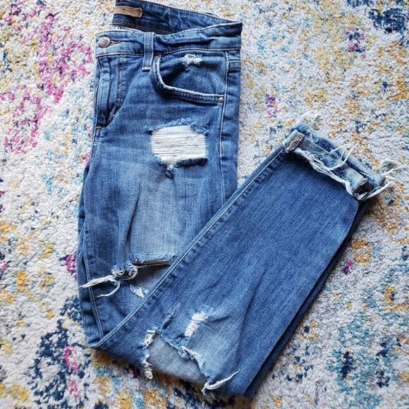 JOE'S Boyfriend Slim Crop Ripped Distressed Jeans in Kency Size 24 - Picture 2 of 15